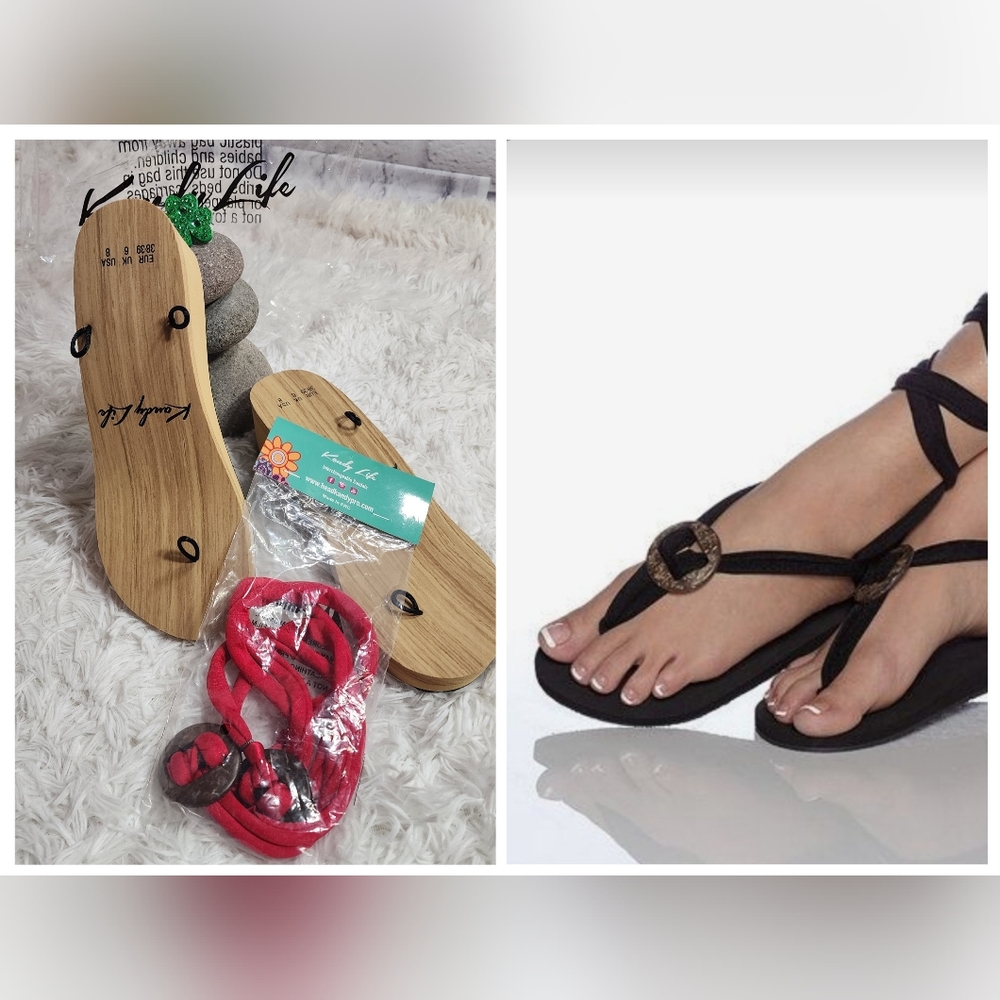 Kandy Life Interchangeable Wedge Sandals  Womens Size 8/ Red Short Strap/ NWT